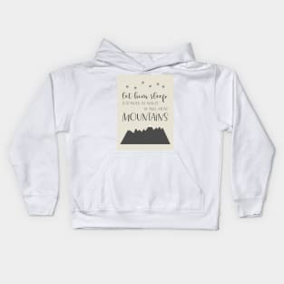 Let Him Sleep Move Mountains, charcoal gray and natural palette Kids Hoodie